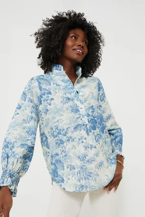 Misty Blue Toile Teagan Popover