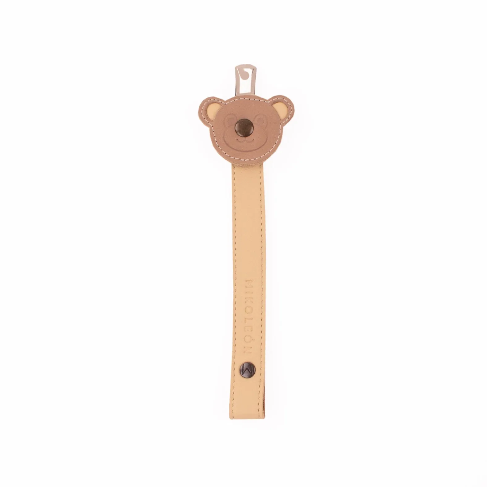 MK221610 - Bear Paci Clip Butter [Baby Leather Accessory]