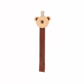 MK221616 - Bear Paci Clip Mocca [Baby Leather Accessory]