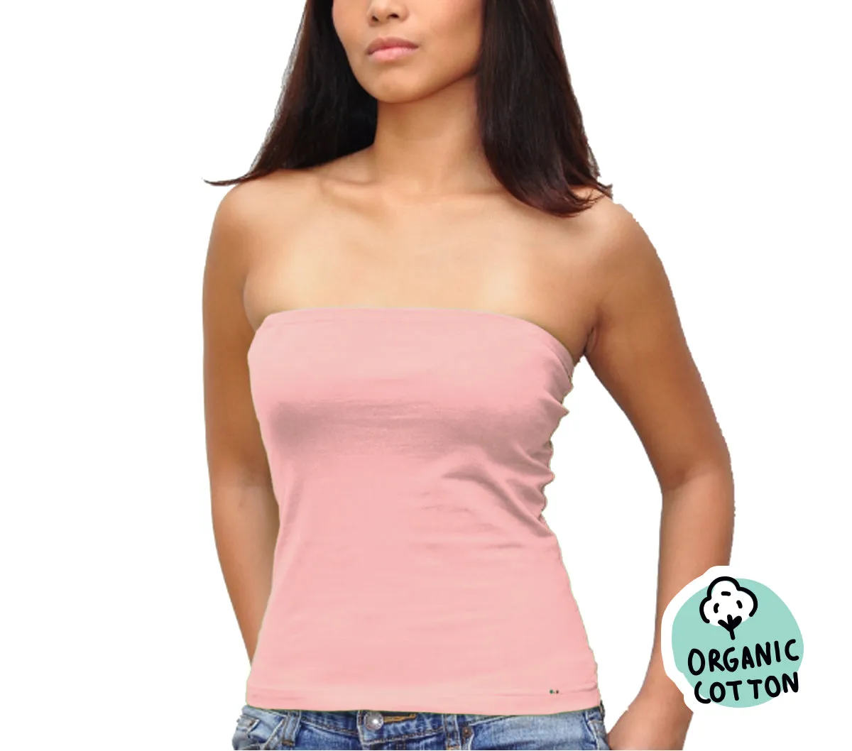 ORGANIC COTTON BASIC LONG TUBE TOP PACK OF 3 (BLACK/RED/PINK)