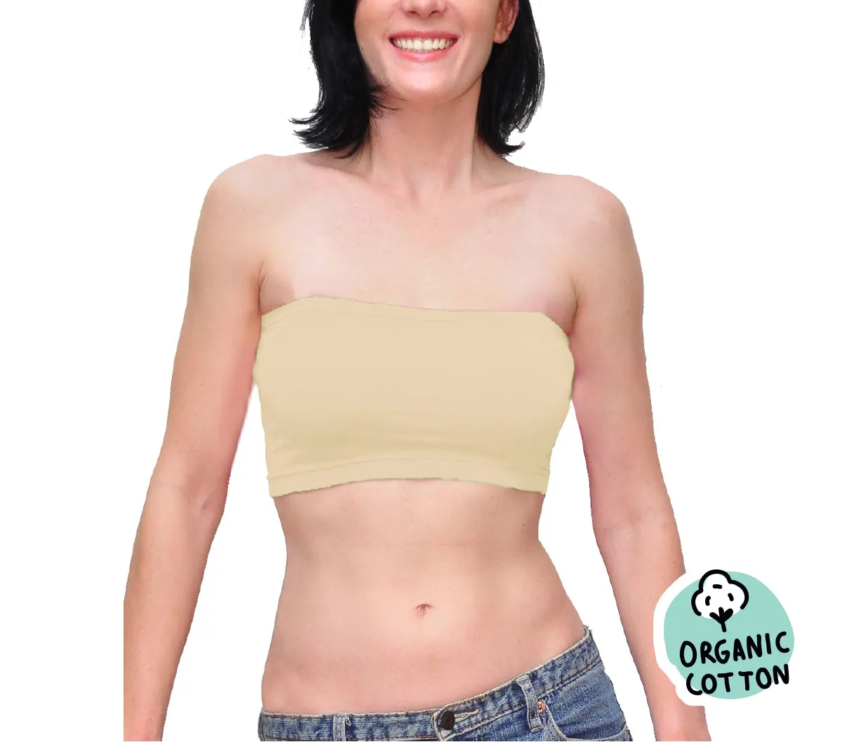 ORGANIC COTTON BASIC SHORT TUBE TOP PACK OF 3 (NUDE/FUCHSIA/PINK)