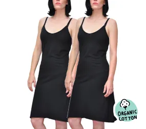 ORGANIC COTTON SLIP DRESS PACK OF 2 (BLACK&BLACK)