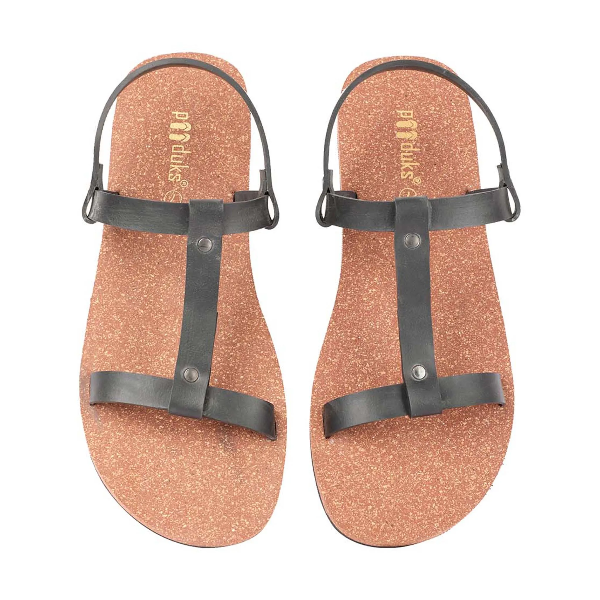 Paaduks Nat T-Strap Cork Sandals for Men