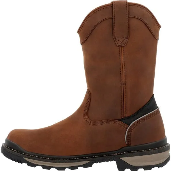 Rocky Men's Dark Brown Rams Horn Waterproof Work Boot RKK0398