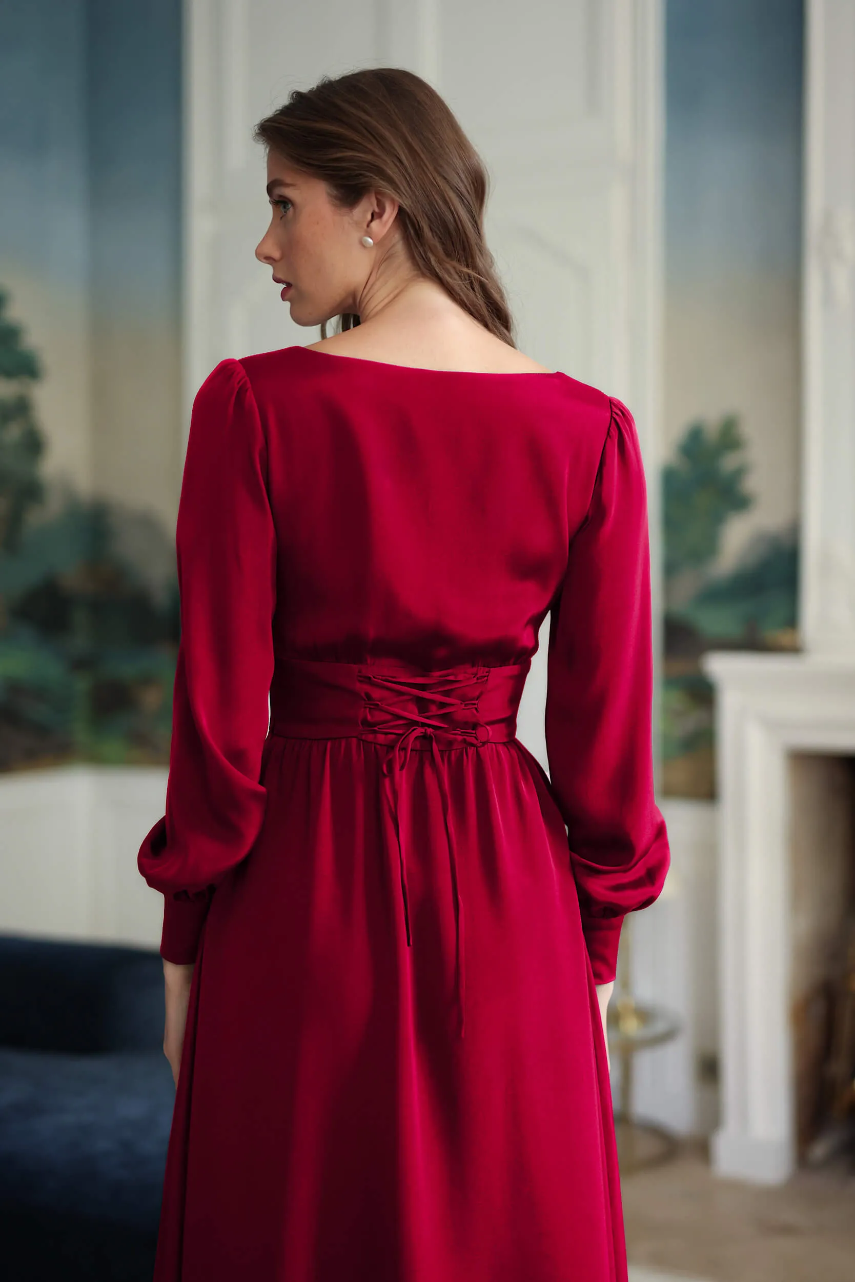 Rouge Tencel Dress