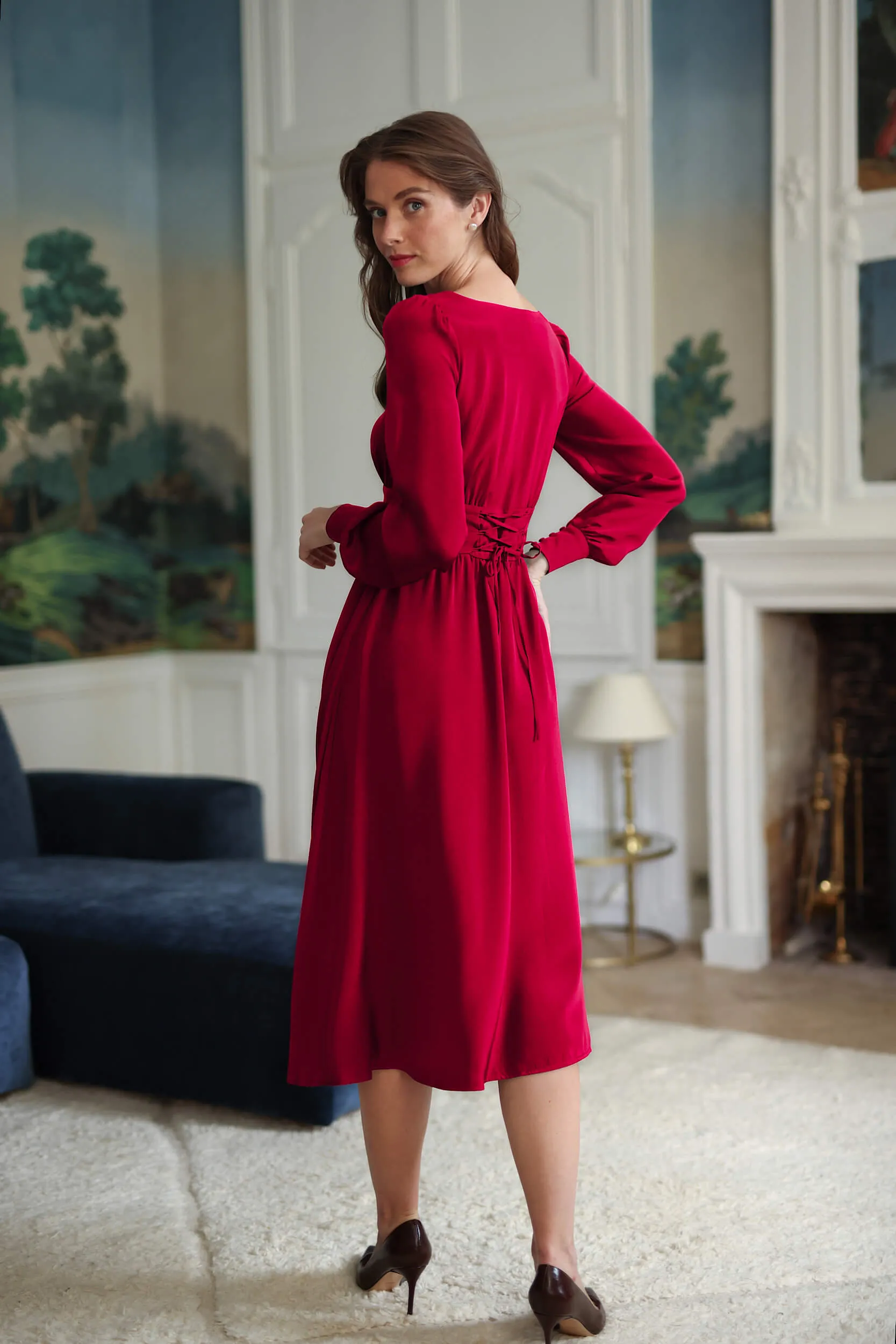 Rouge Tencel Dress