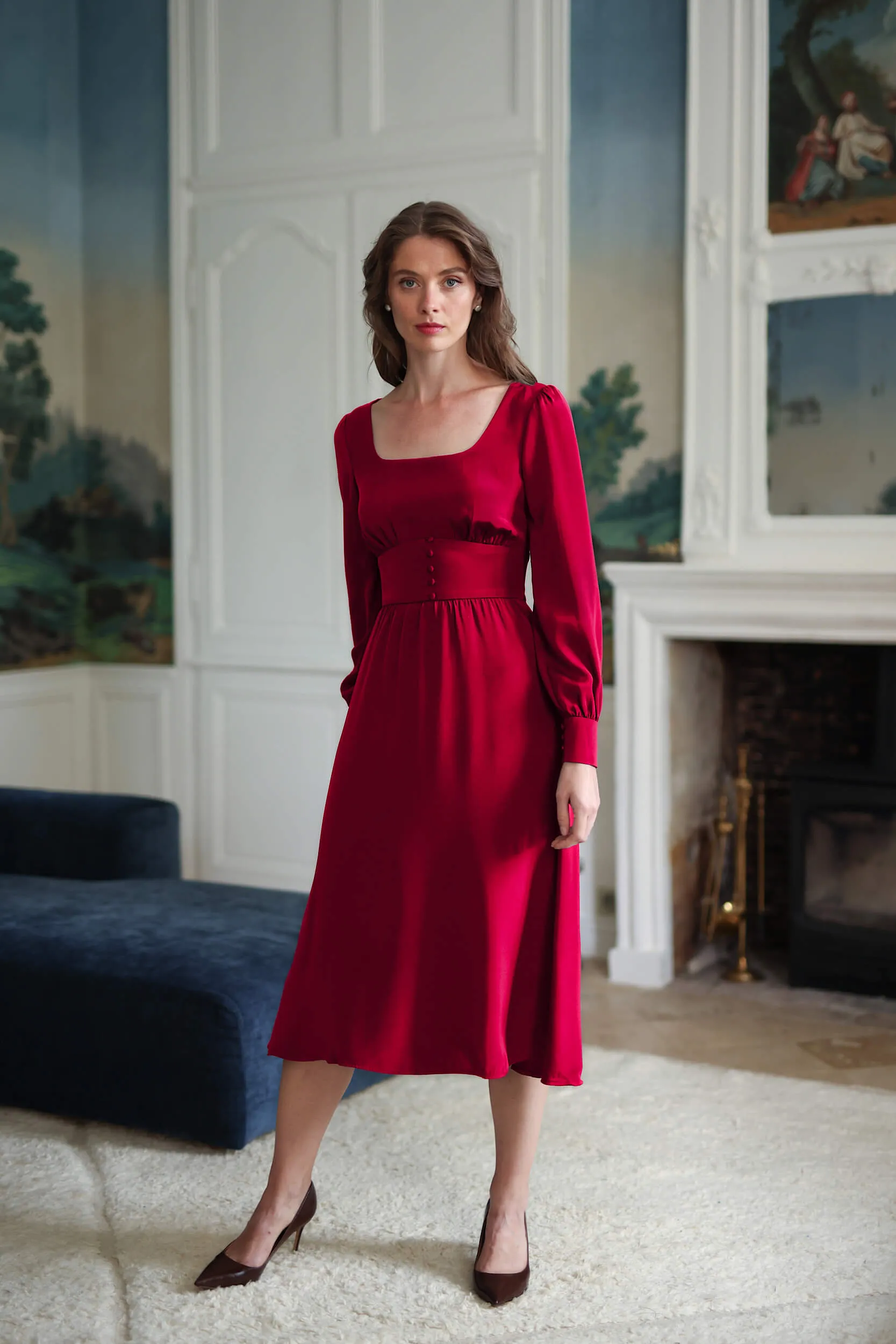 Rouge Tencel Dress