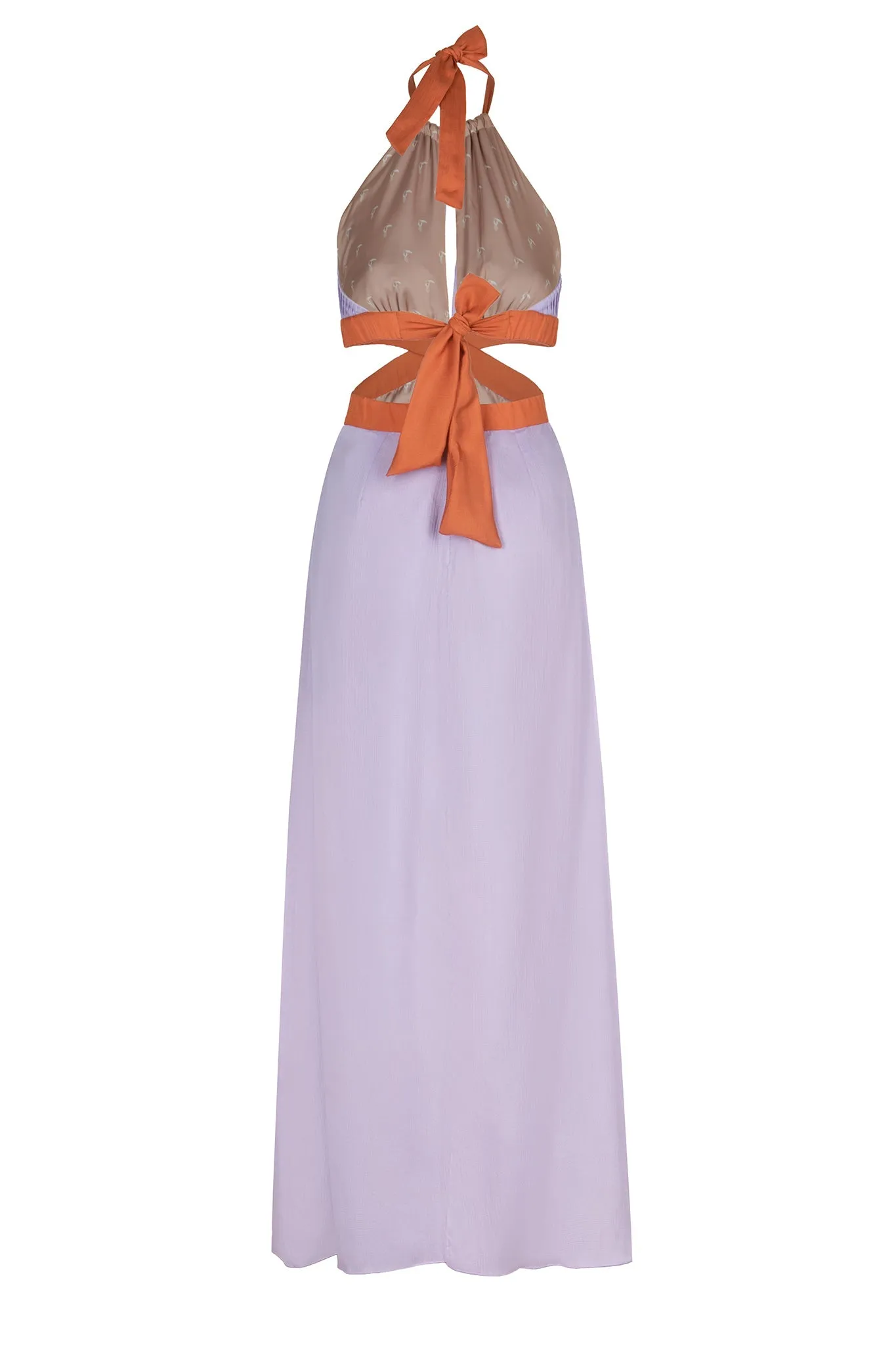 San Agustin Martellato Silk Midi Dress / Lila