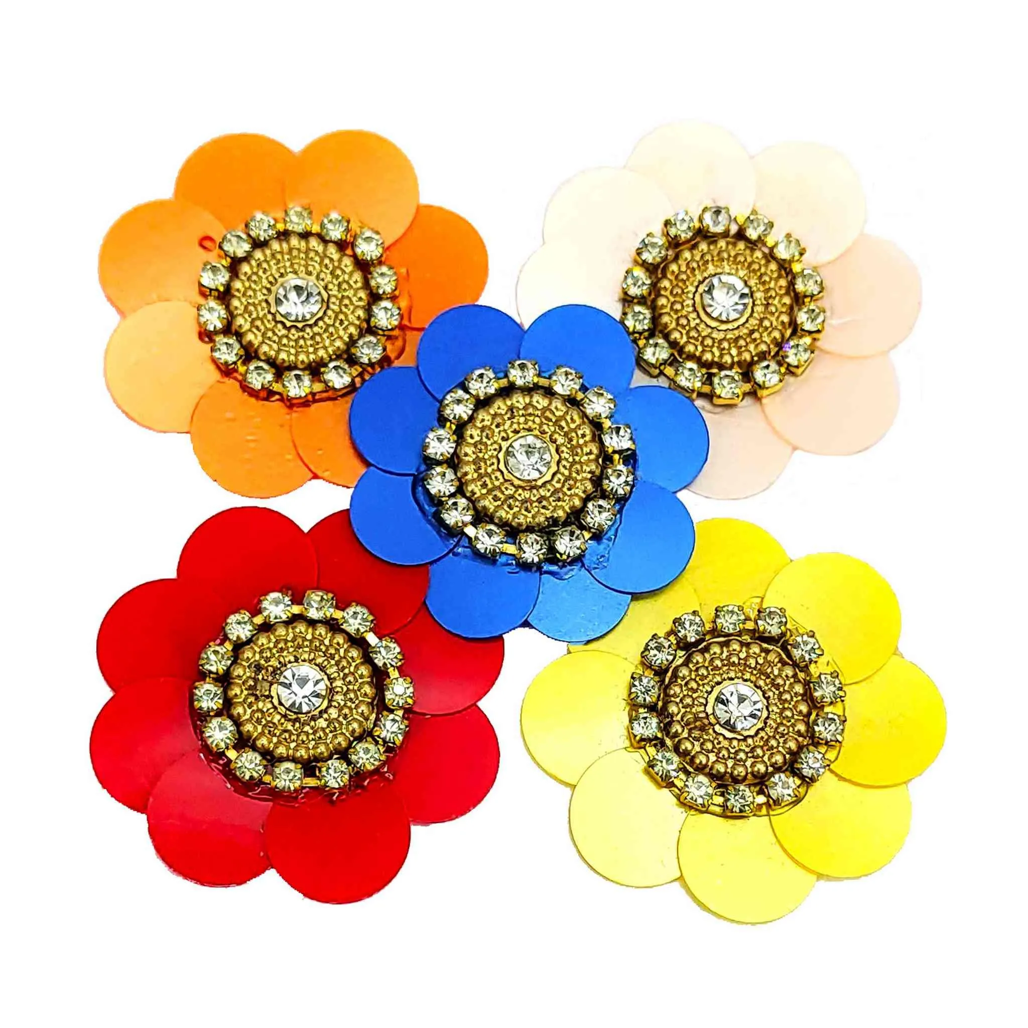 Sequence Work Floral Buti for DIY Craft, Trousseau Packing or Decoration - 11206