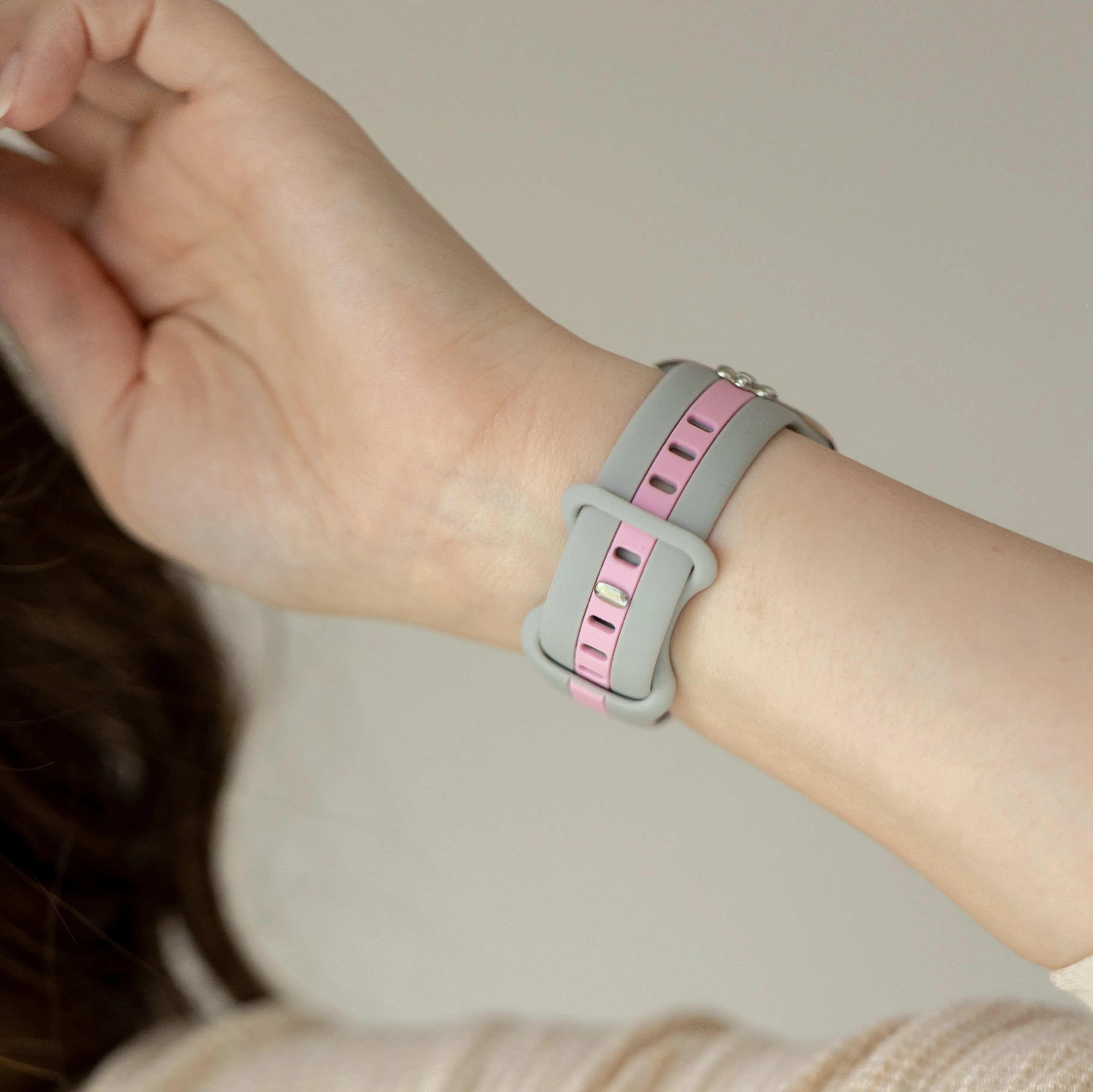 Skye Gray & Pink Smart Watch Band