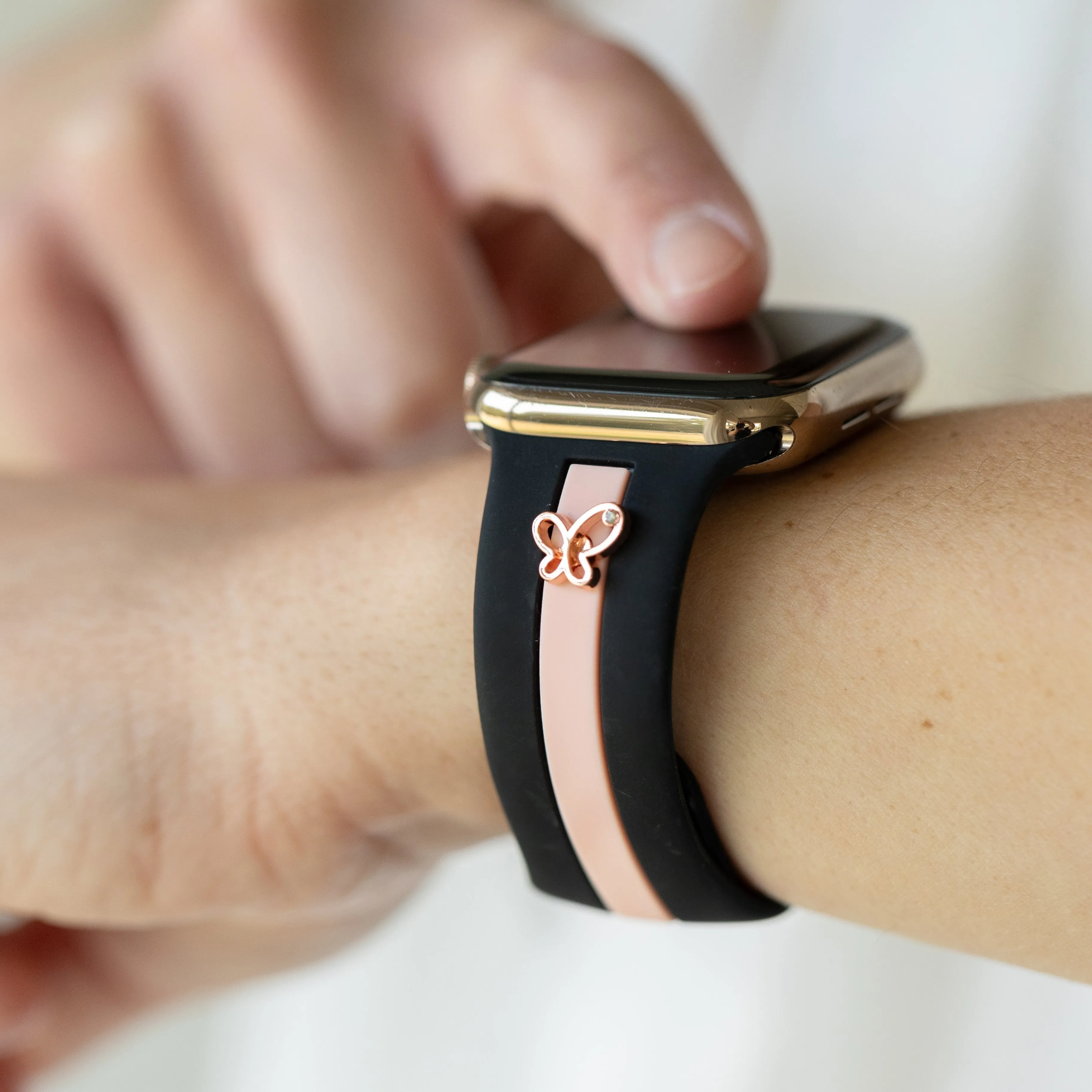 Skye Midnight Black & Pink Smart Watch Band