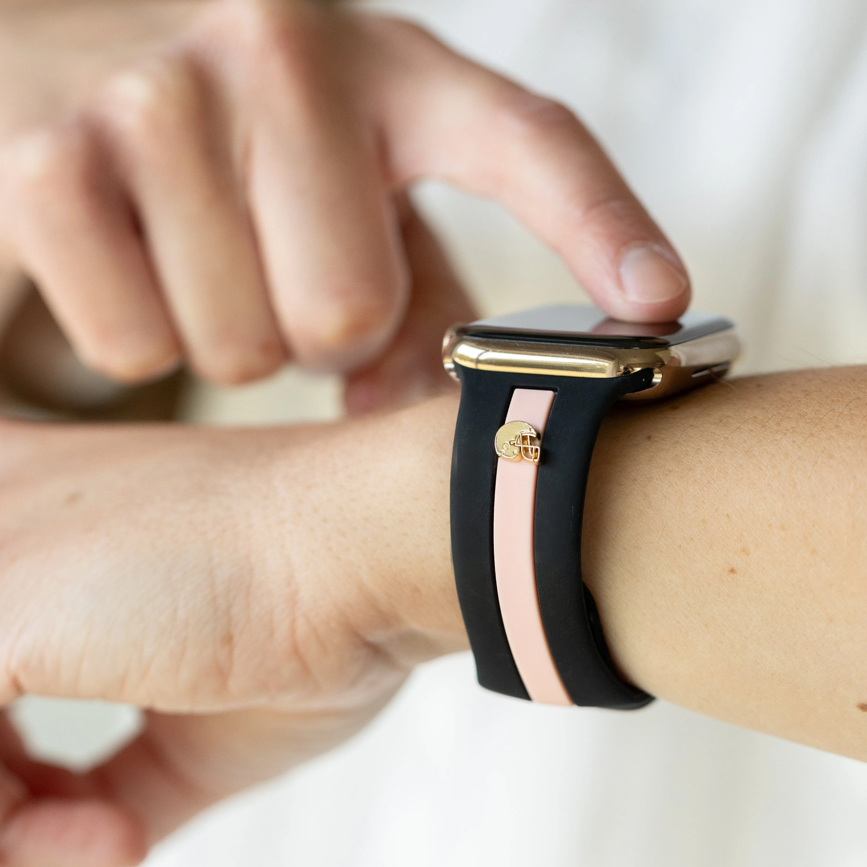 Skye Midnight Black & Pink Smart Watch Band