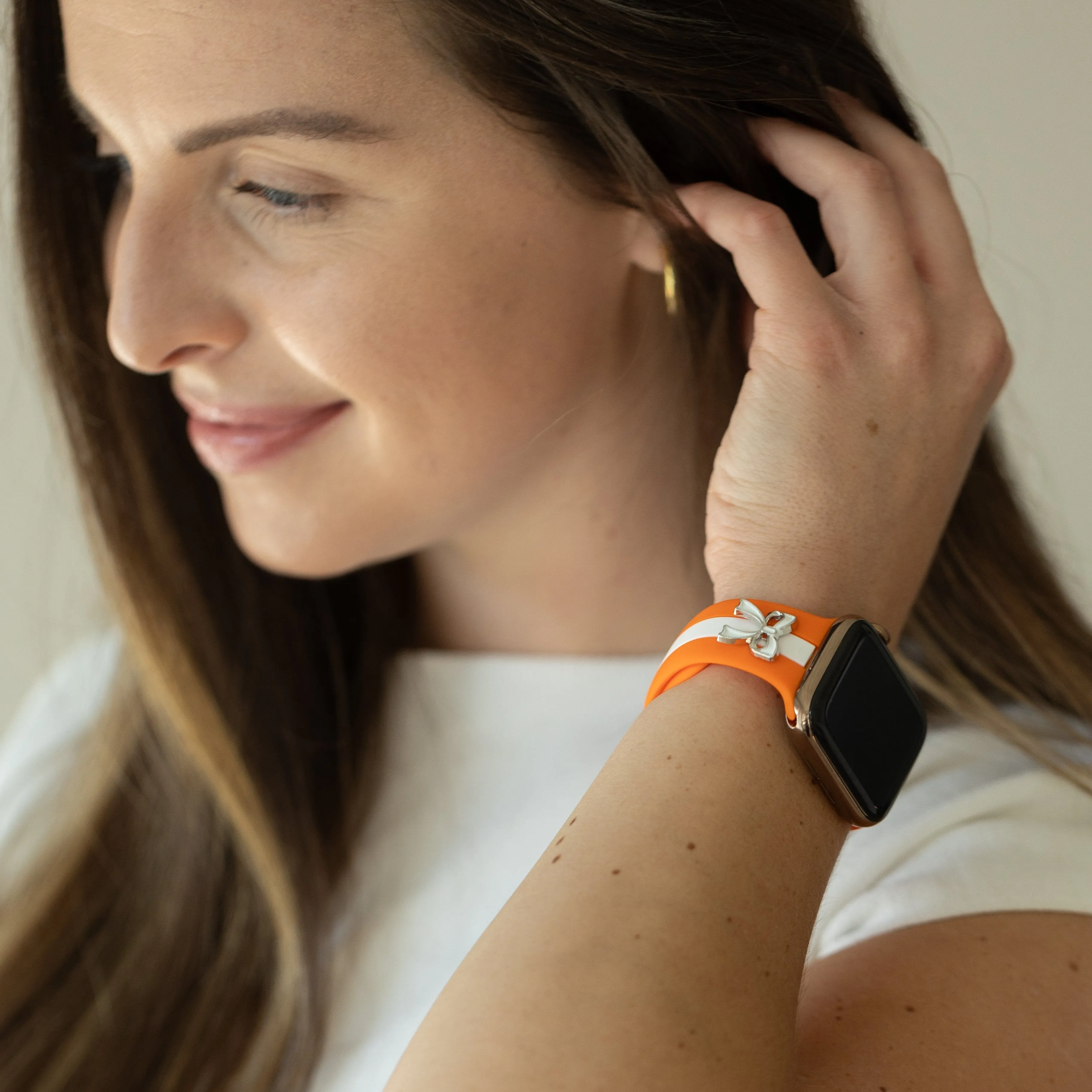 Skye Orange & White Smart Watch Band