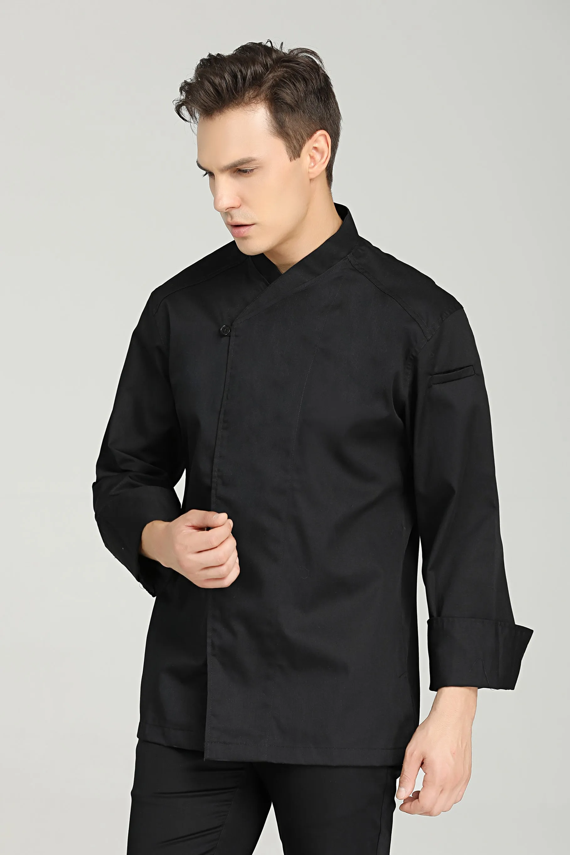 Tarragon Black Chef Jacket, Long Sleeve