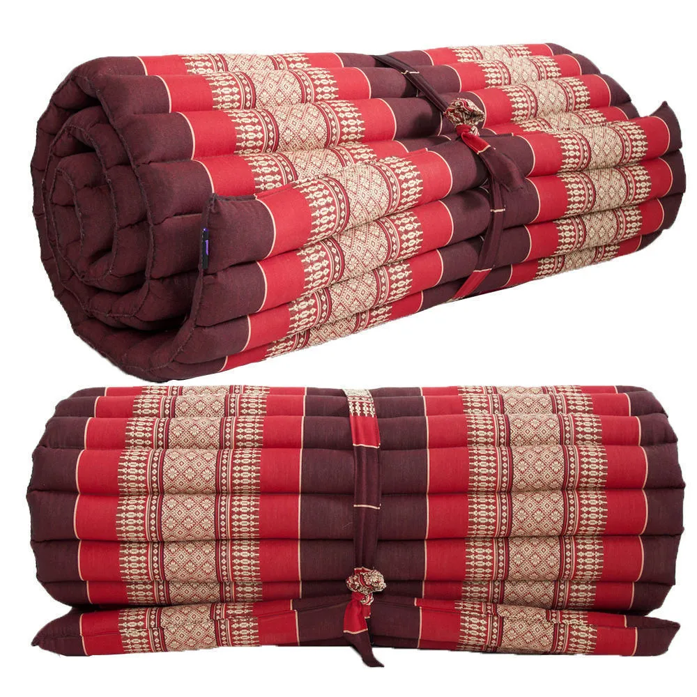 Thai kapok cushion Day bed Roll Out Mattress Foldout Mat relaxation, day bed, camping or Yoga Matt Natural Kapok Filled_ 80 x 200 cm 