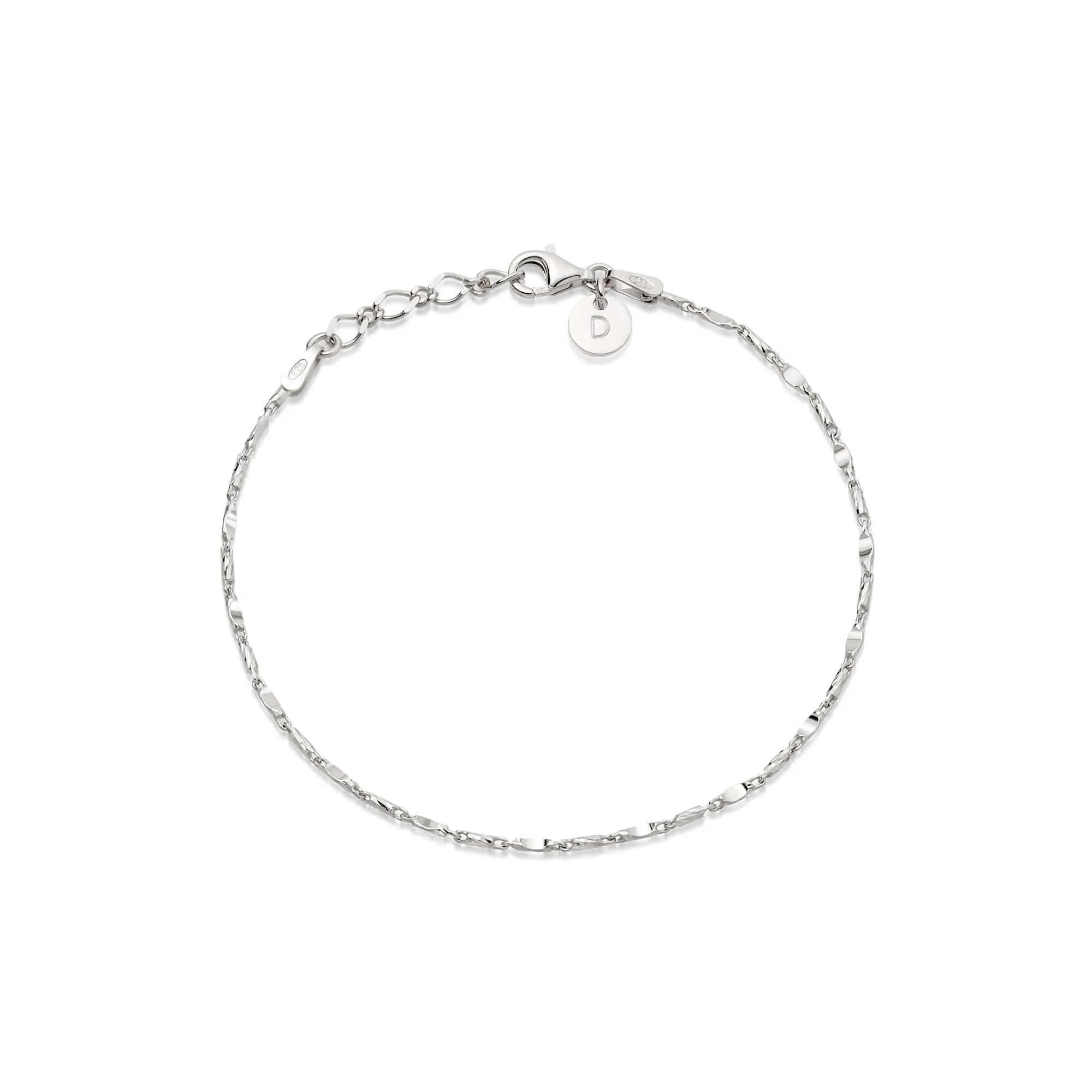 Tidal Twist Chain Anklet Sterling Silver