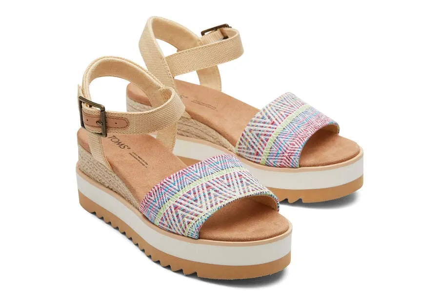 Toms Diana Wedge Sandal Natural Diamond Global Woven