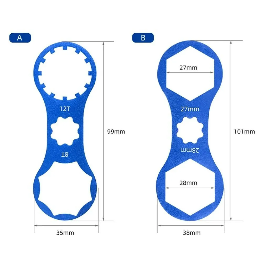 TOOPRE MTB Bicycle Aluminum Front Fork Wrench for Suntour XCM/XCR/XCT/RST Mountain Bike Fork CAP Spanner Disassembly Repair Tool