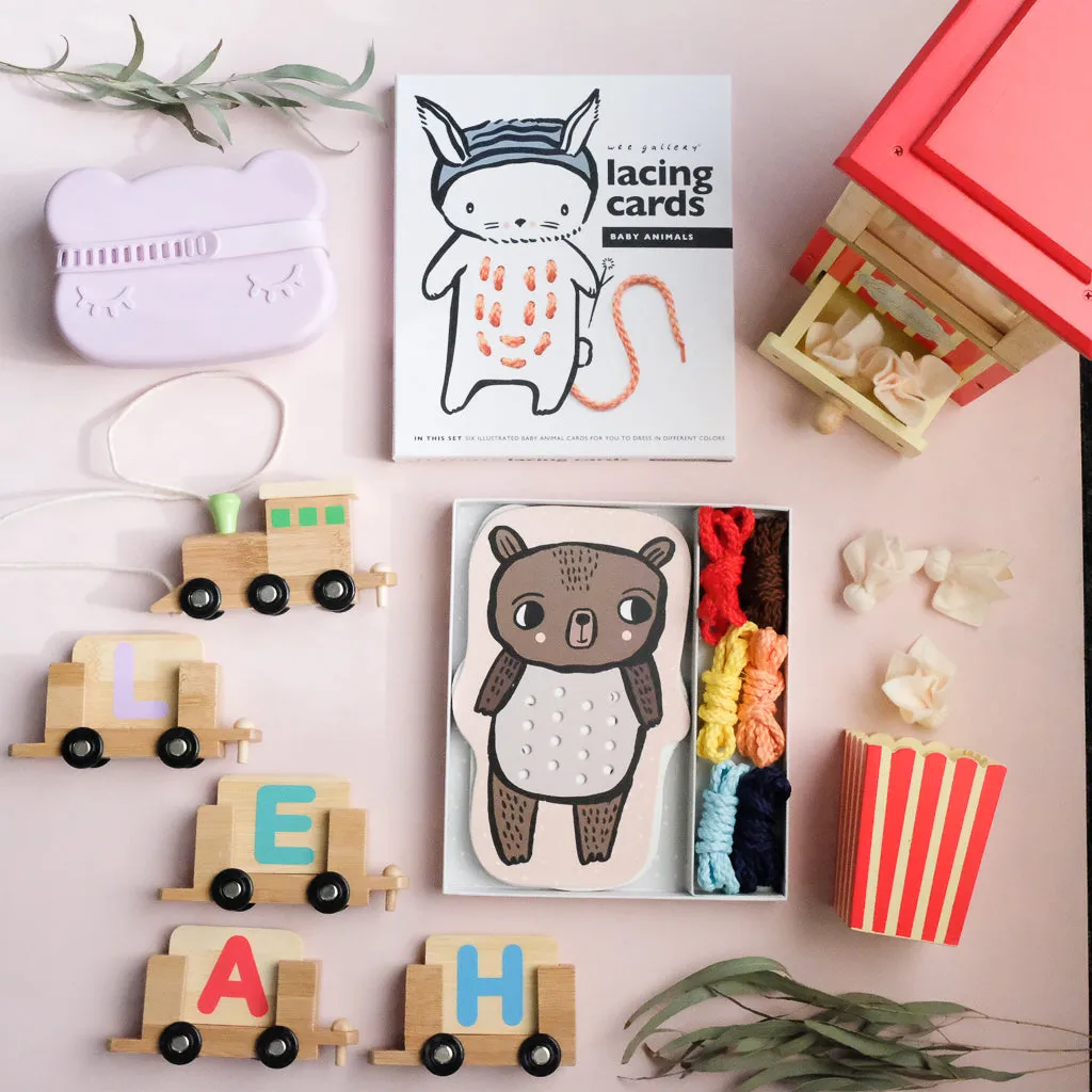 Wee Gallery Lacing Cards - Baby Animals