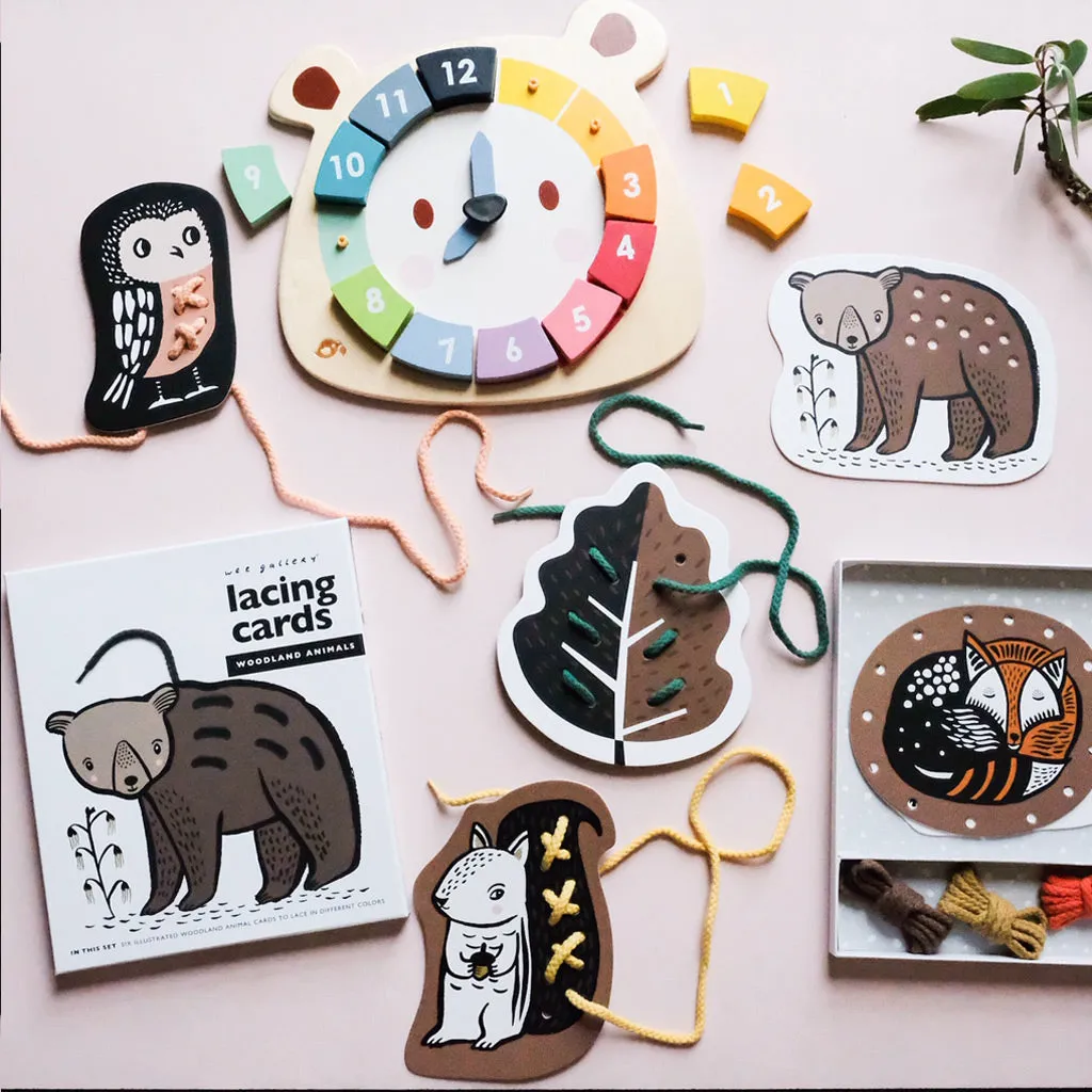 Wee Gallery Lacing Cards - Woodland Animals