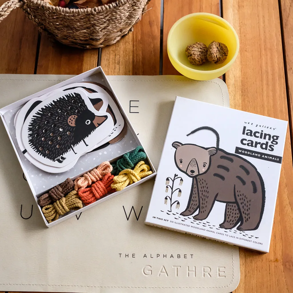 Wee Gallery Lacing Cards - Woodland Animals