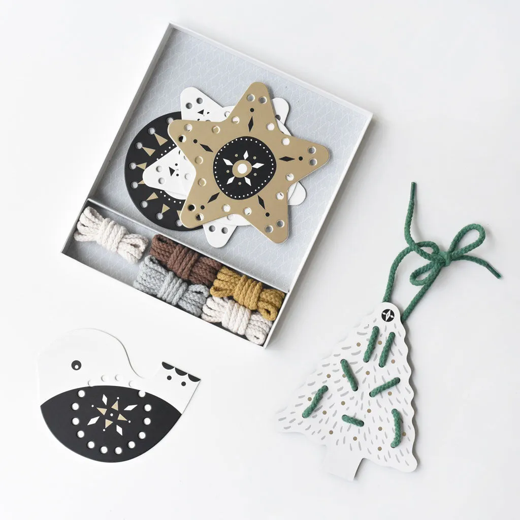 Wee Gallery Lacing Ornaments - Festive Fun