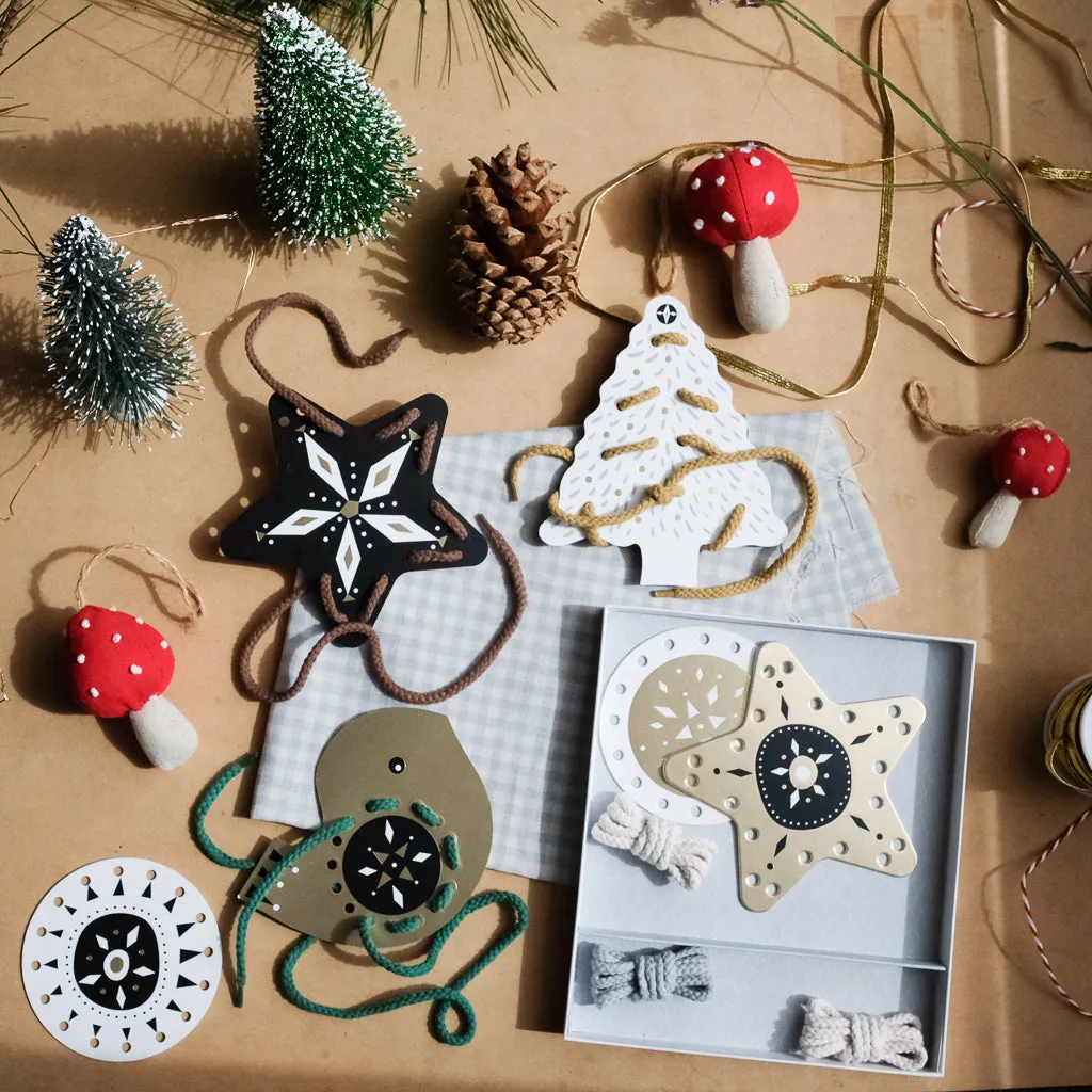 Wee Gallery Lacing Ornaments - Festive Fun