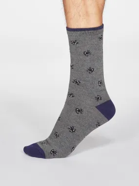 Wesley Frog Socks - Dark Grey Marle