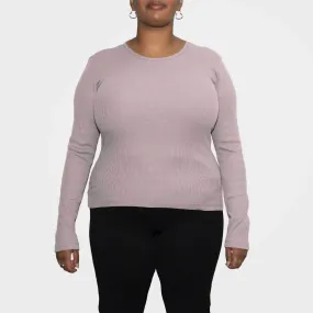 Women’s Recycled Cotton Rib Long Sleeve Top, Sand