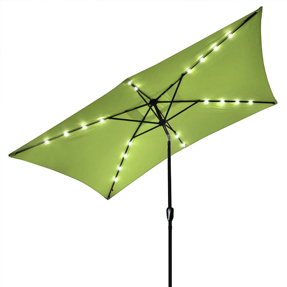 Yescom 10'X6.5' Solar Rectangle Outdoor Tilt Patio Umbrella Multiple Colors