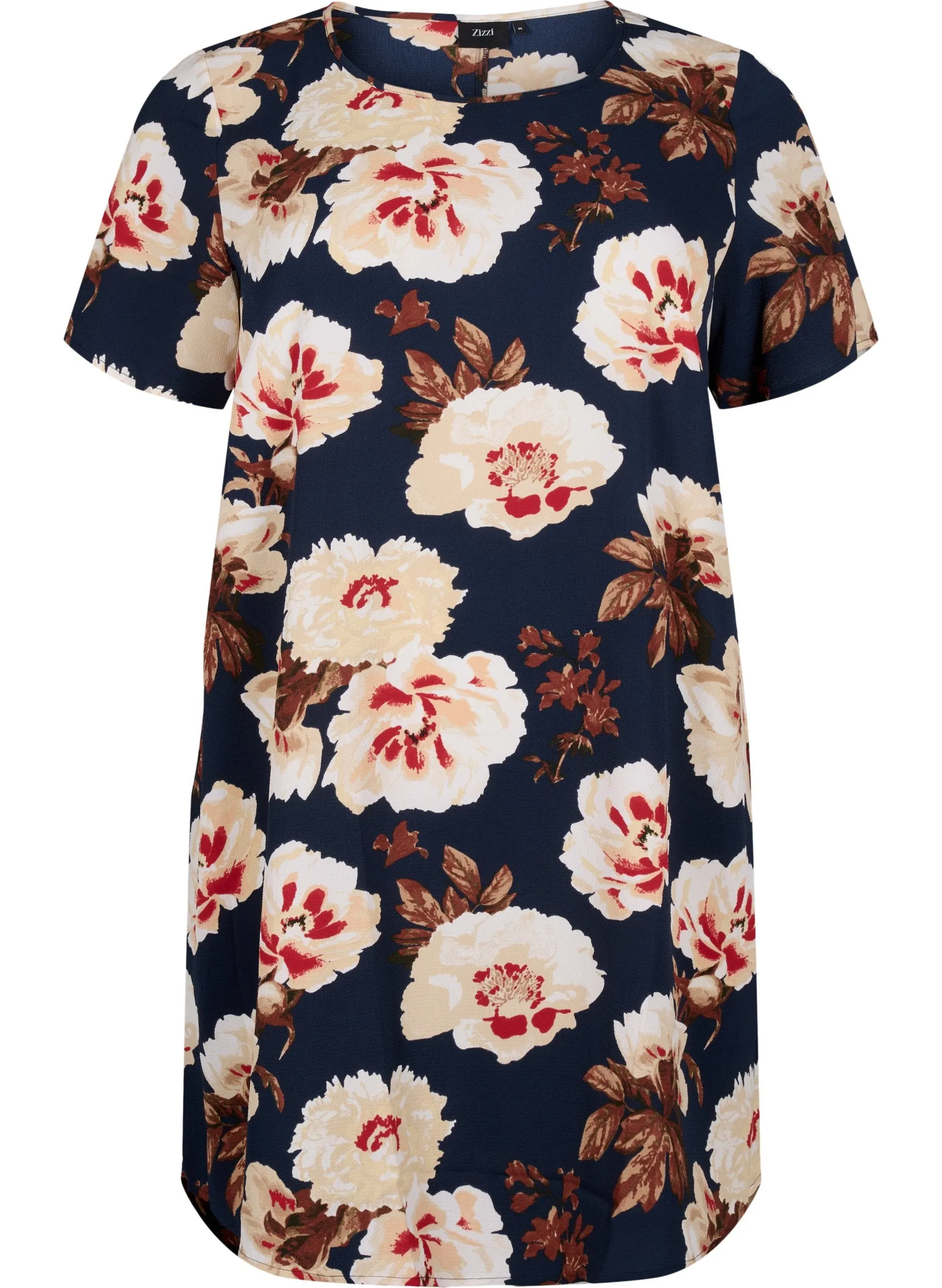 Zizzi Anni Dress in Navy Rose