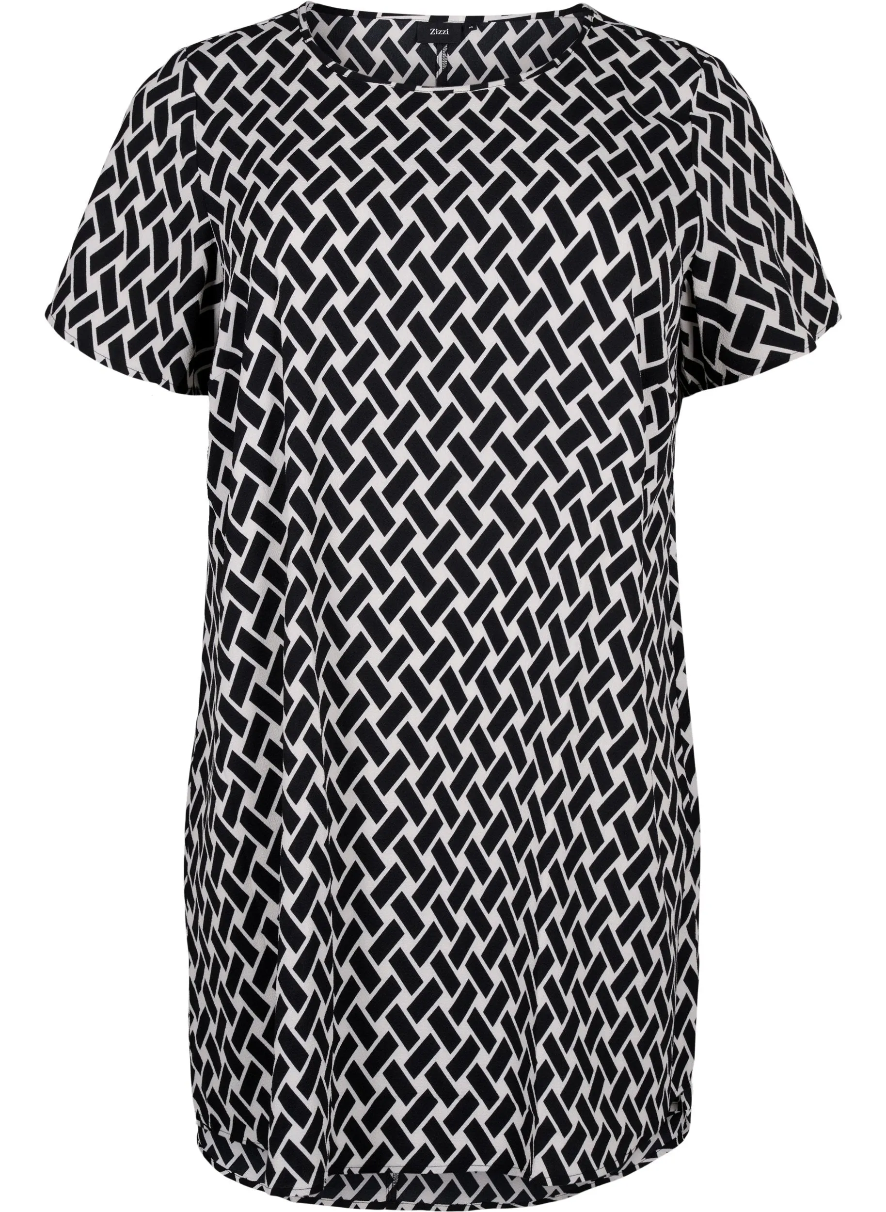 Zizzi Graphic Print Dress in Black